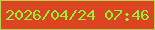 文字の大きさ：4、枠の色：bbcf53、背景の色：dc4422、文字の色：91f433 無料ブログパーツのブログ時計