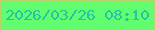 文字の大きさ：5、枠の色：bbcf69、背景の色：63fd70、文字の色：23c4a4 無料ブログパーツのブログ時計