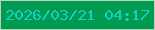 文字の大きさ：5、枠の色：bbd0bd、背景の色：019a51、文字の色：17d0c5 無料ブログパーツのブログ時計