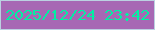 文字の大きさ：1、枠の色：bbd1e1、背景の色：a768b4、文字の色：02f0a3 無料ブログパーツのブログ時計