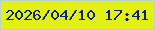 文字の大きさ：1、枠の色：bbd2c7、背景の色：e3f015、文字の色：0c236e 無料ブログパーツのブログ時計