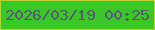 文字の大きさ：5、枠の色：bbd329、背景の色：3ac826、文字の色：5b557c 無料ブログパーツのブログ時計