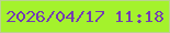 文字の大きさ：4、枠の色：bbd38f、背景の色：a4f22c、文字の色：743cb2 無料ブログパーツのブログ時計