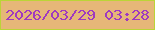 文字の大きさ：3、枠の色：bbd437、背景の色：e6b778、文字の色：9f39c0 無料ブログパーツのブログ時計