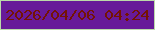 文字の大きさ：2、枠の色：bbd9a9、背景の色：671a99、文字の色：741305 無料ブログパーツのブログ時計