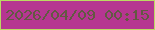 文字の大きさ：3、枠の色：bbda63、背景の色：b63691、文字の色：635942 無料ブログパーツのブログ時計
