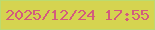 文字の大きさ：4、枠の色：bbdb70、背景の色：d5d450、文字の色：d35c7d 無料ブログパーツのブログ時計