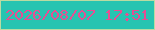 文字の大きさ：3、枠の色：bbdba2、背景の色：27c4b1、文字の色：e74e93 無料ブログパーツのブログ時計