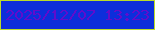 文字の大きさ：1、枠の色：bbdc2a、背景の色：0d2edb、文字の色：610ccc 無料ブログパーツのブログ時計