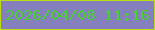 文字の大きさ：4、枠の色：bbdd0b、背景の色：8580bd、文字の色：48cf33 無料ブログパーツのブログ時計