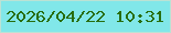文字の大きさ：1、枠の色：bbe2d4、背景の色：81e7e9、文字の色：286d0e 無料ブログパーツのブログ時計