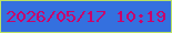 文字の大きさ：3、枠の色：bbe364、背景の色：3470df、文字の色：c9026a 無料ブログパーツのブログ時計