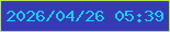 文字の大きさ：2、枠の色：bbe450、背景の色：363bb4、文字の色：19d0ff 無料ブログパーツのブログ時計