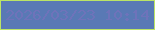 文字の大きさ：3、枠の色：bbe466、背景の色：5979b5、文字の色：6e73ba 無料ブログパーツのブログ時計