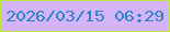 文字の大きさ：4、枠の色：bbe93e、背景の色：d4b3f6、文字の色：2c84c6 無料ブログパーツのブログ時計