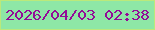 文字の大きさ：5、枠の色：bbe97a、背景の色：8ee7a6、文字の色：930c97 無料ブログパーツのブログ時計
