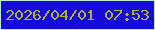 文字の大きさ：2、枠の色：bbeac8、背景の色：1509dd、文字の色：b0b333 無料ブログパーツのブログ時計