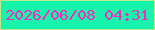 文字の大きさ：5、枠の色：bbeb88、背景の色：15f3ac、文字の色：f42dbb 無料ブログパーツのブログ時計