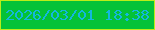 文字の大きさ：4、枠の色：bbed19、背景の色：04c238、文字の色：13b7de 無料ブログパーツのブログ時計