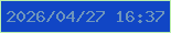 文字の大きさ：1、枠の色：bbeead、背景の色：1146c5、文字の色：6e95bc 無料ブログパーツのブログ時計