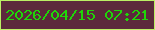 文字の大きさ：4、枠の色：bbf065、背景の色：5c2a3c、文字の色：1fd608 無料ブログパーツのブログ時計