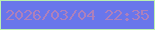 文字の大きさ：4、枠の色：bbf1b0、背景の色：6976eb、文字の色：ae80bb 無料ブログパーツのブログ時計