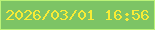 文字の大きさ：1、枠の色：bbf378、背景の色：7dc465、文字の色：f8ec36 無料ブログパーツのブログ時計