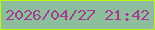 文字の大きさ：1、枠の色：bbf417、背景の色：8cbe9d、文字の色：a2418f 無料ブログパーツのブログ時計