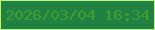 文字の大きさ：2、枠の色：bbf480、背景の色：1f8243、文字の色：439d2e 無料ブログパーツのブログ時計