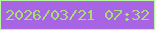 文字の大きさ：3、枠の色：bbf59f、背景の色：a765e3、文字の色：a8dc76 無料ブログパーツのブログ時計