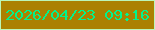 文字の大きさ：4、枠の色：bbf6b7、背景の色：ab8101、文字の色：02f38c 無料ブログパーツのブログ時計