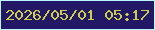 文字の大きさ：5、枠の色：bbf6ff、背景の色：221865、文字の色：cdce4c 無料ブログパーツのブログ時計