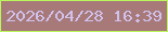 文字の大きさ：1、枠の色：bbf75c、背景の色：a77979、文字の色：d1c2ec 無料ブログパーツのブログ時計