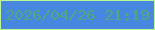 文字の大きさ：2、枠の色：bbf895、背景の色：4887e0、文字の色：50a882 無料ブログパーツのブログ時計