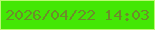 文字の大きさ：2、枠の色：bbf975、背景の色：43e705、文字の色：6c8d2a 無料ブログパーツのブログ時計