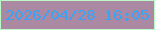 文字の大きさ：3、枠の色：bbfac7、背景の色：ac89a2、文字の色：3ca2f4 無料ブログパーツのブログ時計