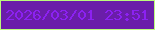 文字の大きさ：3、枠の色：bbfb7c、背景の色：6a1da9、文字の色：8c21f1 無料ブログパーツのブログ時計