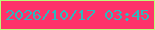 文字の大きさ：4、枠の色：bbfc77、背景の色：fe326a、文字の色：2cb9be 無料ブログパーツのブログ時計