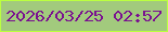 文字の大きさ：3、枠の色：bbff40、背景の色：a2ca7d、文字の色：7a1090 無料ブログパーツのブログ時計