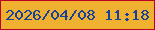 文字の大きさ：1、枠の色：bc0023、背景の色：f0b130、文字の色：16409e 無料ブログパーツのブログ時計