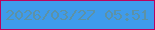 文字の大きさ：5、枠の色：bc025d、背景の色：3f9beb、文字の色：5c92a6 無料ブログパーツのブログ時計