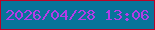 文字の大きさ：3、枠の色：bc0326、背景の色：08749a、文字の色：b43ce8 無料ブログパーツのブログ時計