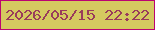 文字の大きさ：3、枠の色：bc0372、背景の色：d5c960、文字の色：993b5b 無料ブログパーツのブログ時計