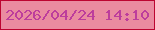 文字の大きさ：1、枠の色：bc0531、背景の色：ea8ba0、文字の色：bd3d9c 無料ブログパーツのブログ時計