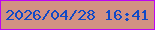 文字の大きさ：2、枠の色：bc05f2、背景の色：d29183、文字の色：1049c6 無料ブログパーツのブログ時計