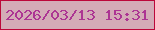 文字の大きさ：4、枠の色：bc073a、背景の色：d4abb7、文字の色：ac3593 無料ブログパーツのブログ時計
