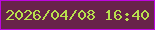 文字の大きさ：4、枠の色：bc07de、背景の色：682349、文字の色：b8e04d 無料ブログパーツのブログ時計