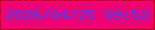 文字の大きさ：4、枠の色：bc0c0d、背景の色：ed0374、文字の色：4344f6 無料ブログパーツのブログ時計