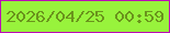 文字の大きさ：1、枠の色：bc0cb7、背景の色：98f33c、文字の色：6a941c 無料ブログパーツのブログ時計