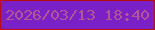 文字の大きさ：2、枠の色：bc0d0d、背景の色：7921c7、文字の色：b55693 無料ブログパーツのブログ時計